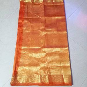 Orange Colour Pure Kanchi Pattu Saree