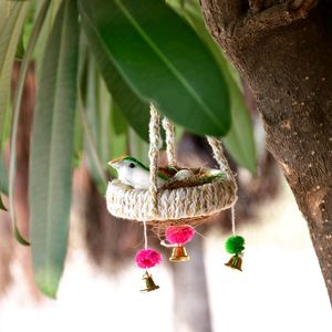 Artificial Jute Hanging Bird Nest