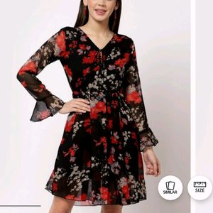 Floral print fit & flare Dress