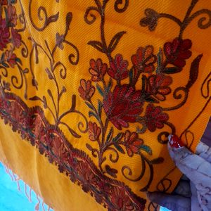 Woollen Heavy Embroidery Dark Yellow Suit