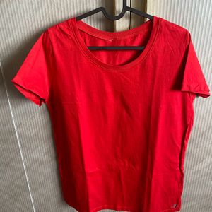 Domyos- Decathlon Red Color Loose Fit Tshirt