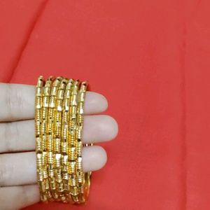 Gold Plated Bangles - 7nos