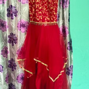 Red Sleeveless Gown