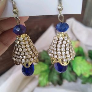 Blue Jhumka Earrings