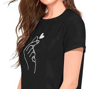 Printed Women Black T Shirt Combo