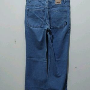 DFU light blue color denim high rise straight leg