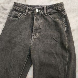 Black Straight Denim Jeans