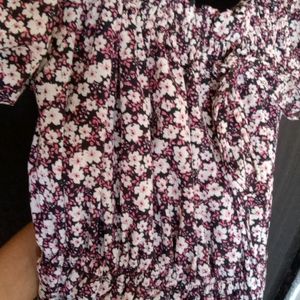 Pink Floral Print Dress