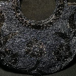 Vintage Black Jet Beaded Handbag