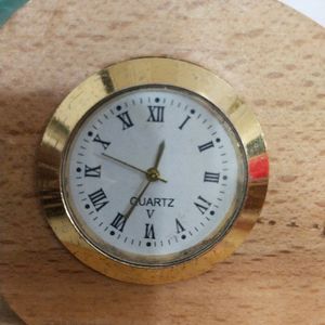 Wooden Pen Paper Stand With Watch