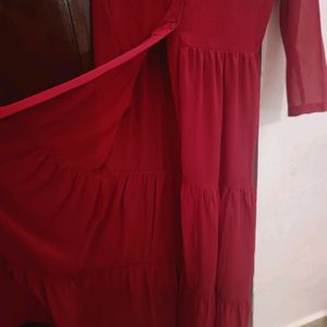 Sassafras Maroon Shrug Dress