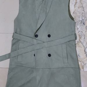 Zara Belted Faux Seude Waist Coat