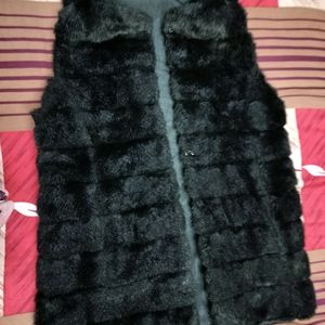 Soft Fur Cut Sleeve Jacket