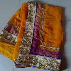 Heavy Embroidery Work Saree