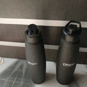 NEW WITH TAG PEXO BLACK STAINLESS WATER BOTTLE