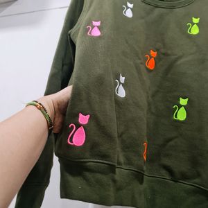 Sweatshirt In Olive Colour