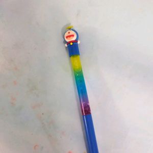 Doraemon Ball Pen With Glitter Water