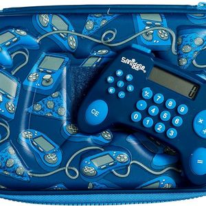 Smiggle Navy Gaming Hardtop Calculator Pencil Case