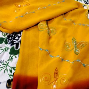 Gujrati -Mustard And Yellow 💛 Saree