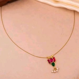 Invisible Necklace With Lotus Pendant