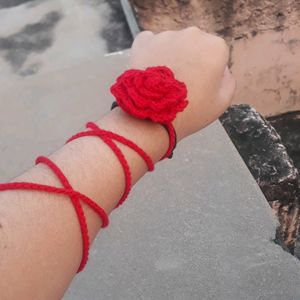 Crochet Red Rose Choker