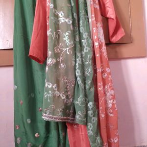 Kurti And Plazo Set With Beautiful Dupatta