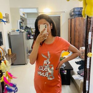 Orange Tshirt Dress