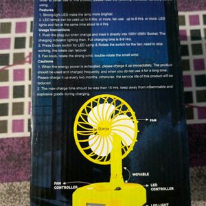 LightKing Rechargeable Portable Fan with Ligh