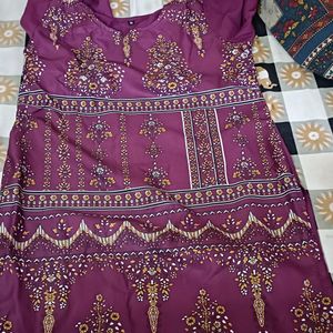 Purple Design Kurta