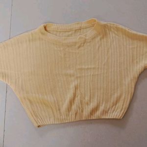 Round-Neck Top with Batwing Sleeves (Knitted)