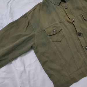 Olive Green Denim Jacket