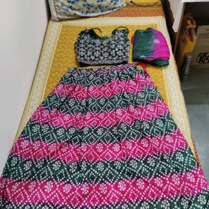 Handmade Beautiful Set Of 3 Lehenga