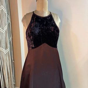 Brown Satin Velvet Gown