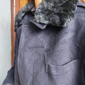 Blue Dark Korean Coat