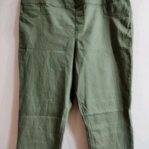 Olive Green Imported Jeggings For Women