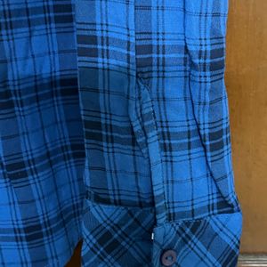 Harvard Unisex Blue & Black Checkered Shirt