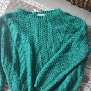 Royal Green Woollen Sweater Women