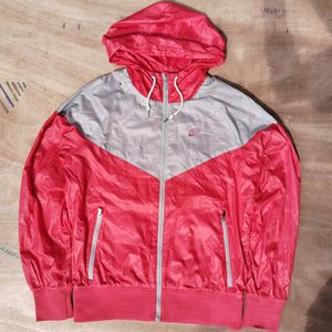 Nike Red And White Zipper Jacket