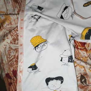 White Tshirt With Cartoon Print