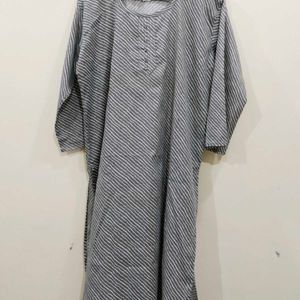 Totally New Pluss Size Grey Striped Kurta