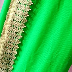 New Fansy Green Saree 💚