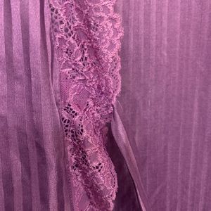 Purple Satin Robe Top Nightwear