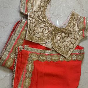 New Saree With Designer Blouse