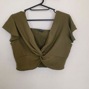 Olive Crop Top