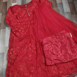 Red Updown Frock Set