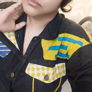 Racer Crop Denim Jacket