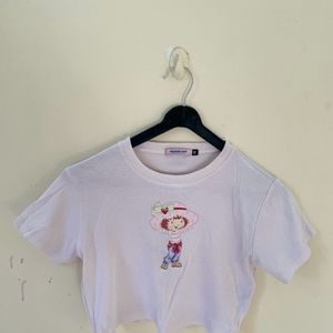 Women’s White Fitted Crop Top