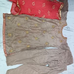 New Condition Suit Set Khakhi Colour