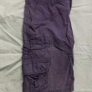 Purple Colour Denim Short