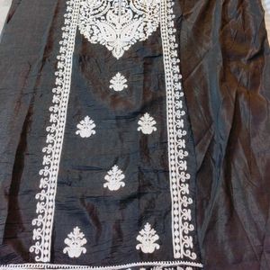 Black Embroidery Dresse Material